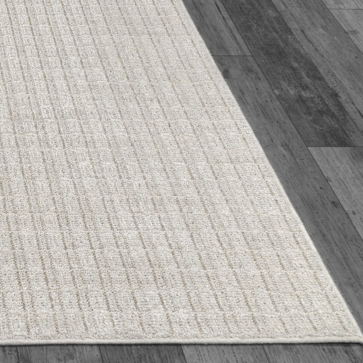Vuna rectangle ivory grey rug