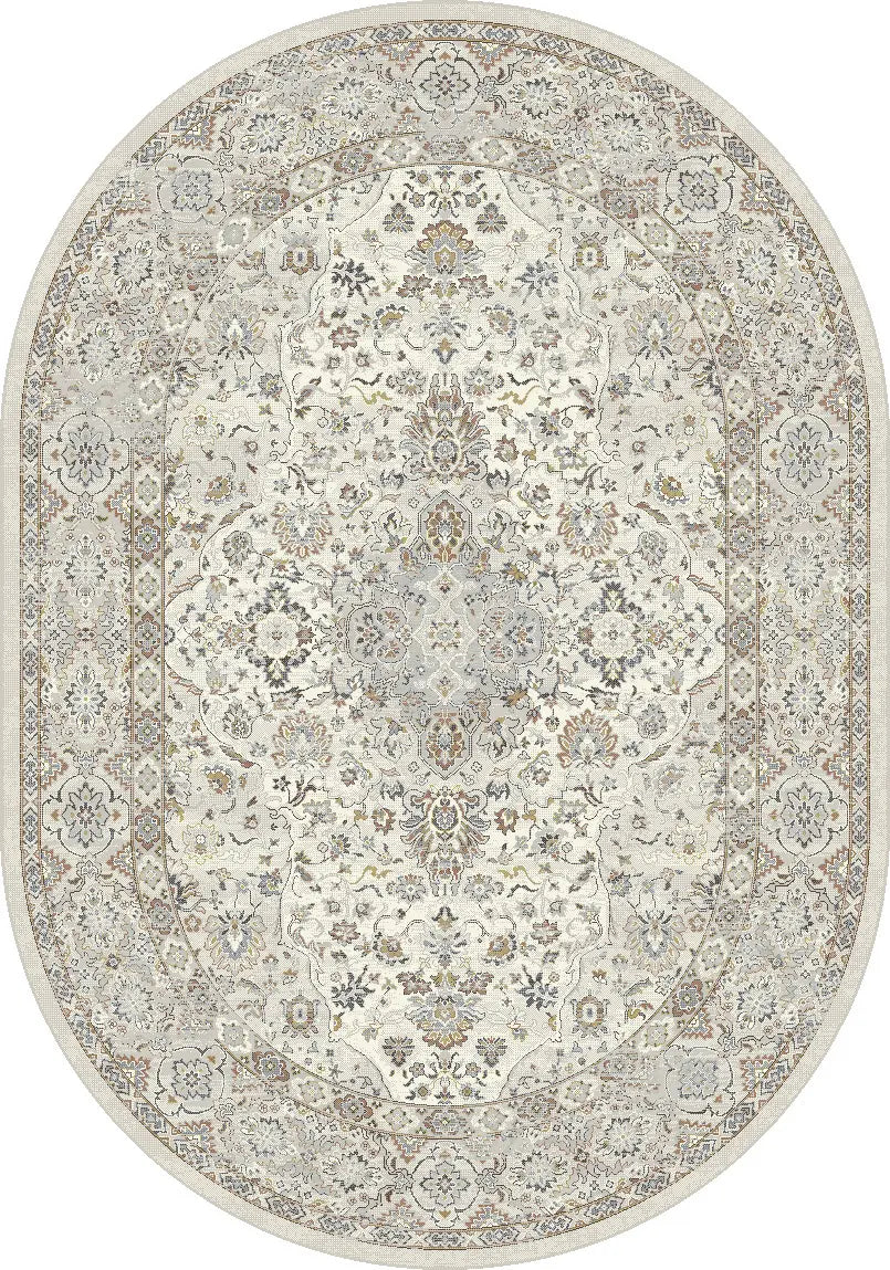 Ancient Garden 57275 oval rug in Cream/Beige