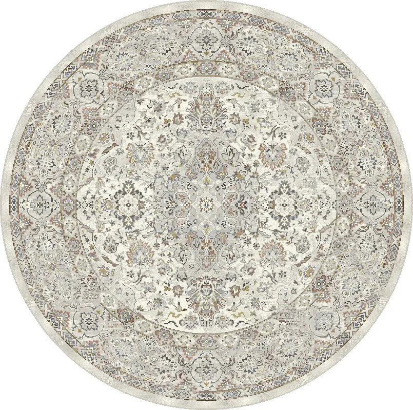 Ancient Garden 57275 round rug in Cream/Beige