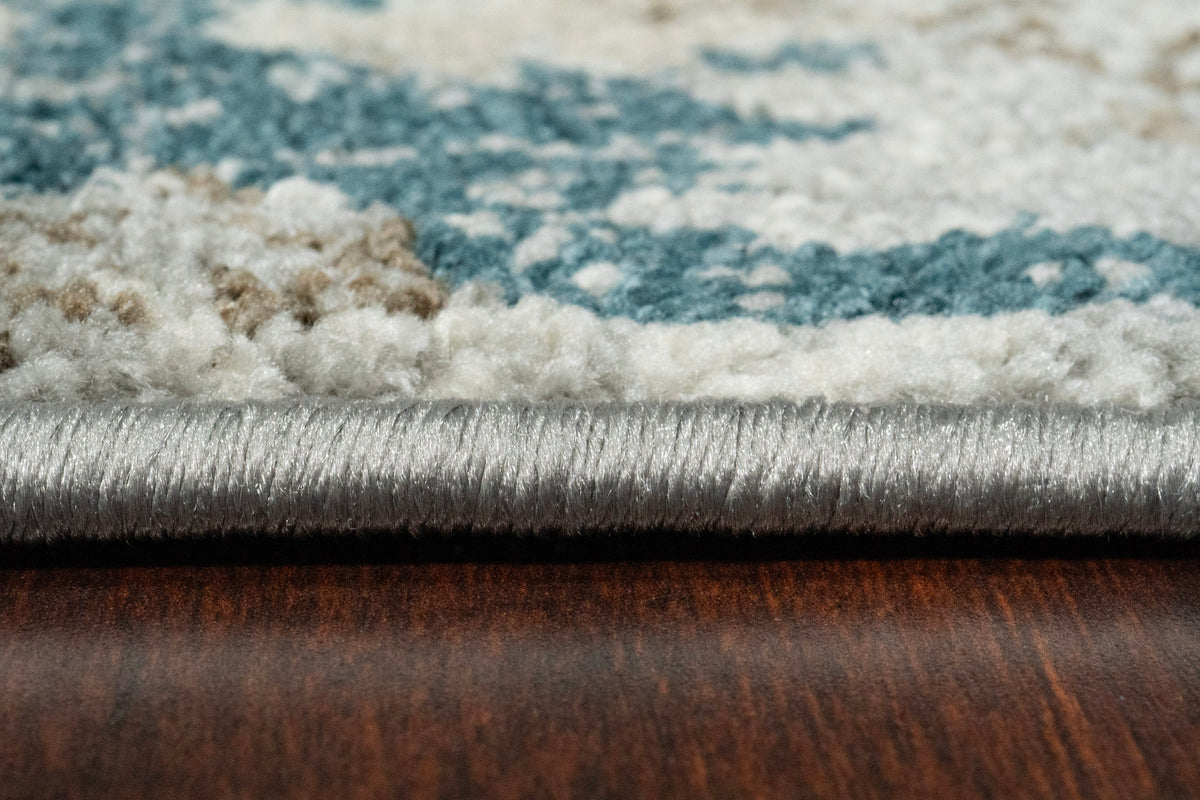 Venedik 17784 Blue/Cream rug – pile detail
