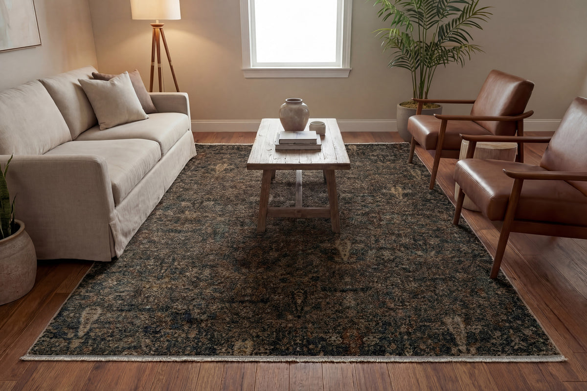 Atlanta 11760 Black/Ivory/Multi rug – room scene