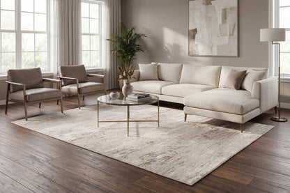 Atlas 2571 Cream/Grey rug – room scene