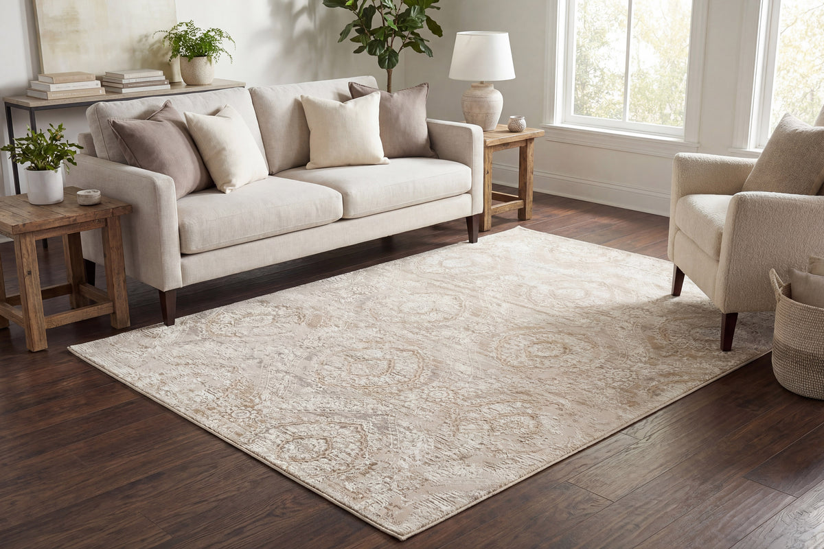Atlas 2573 Beige rug – room scene