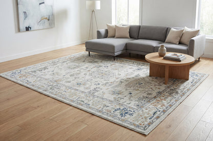 Authentic 18783 Ivory/Multi rug – room scene