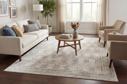Azure 12583 Ivory/Beige/Grey rug – room scene