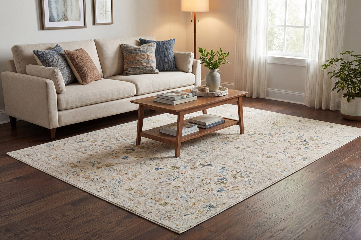 Bloomfield 19601 Cream/Multi rug – room scene