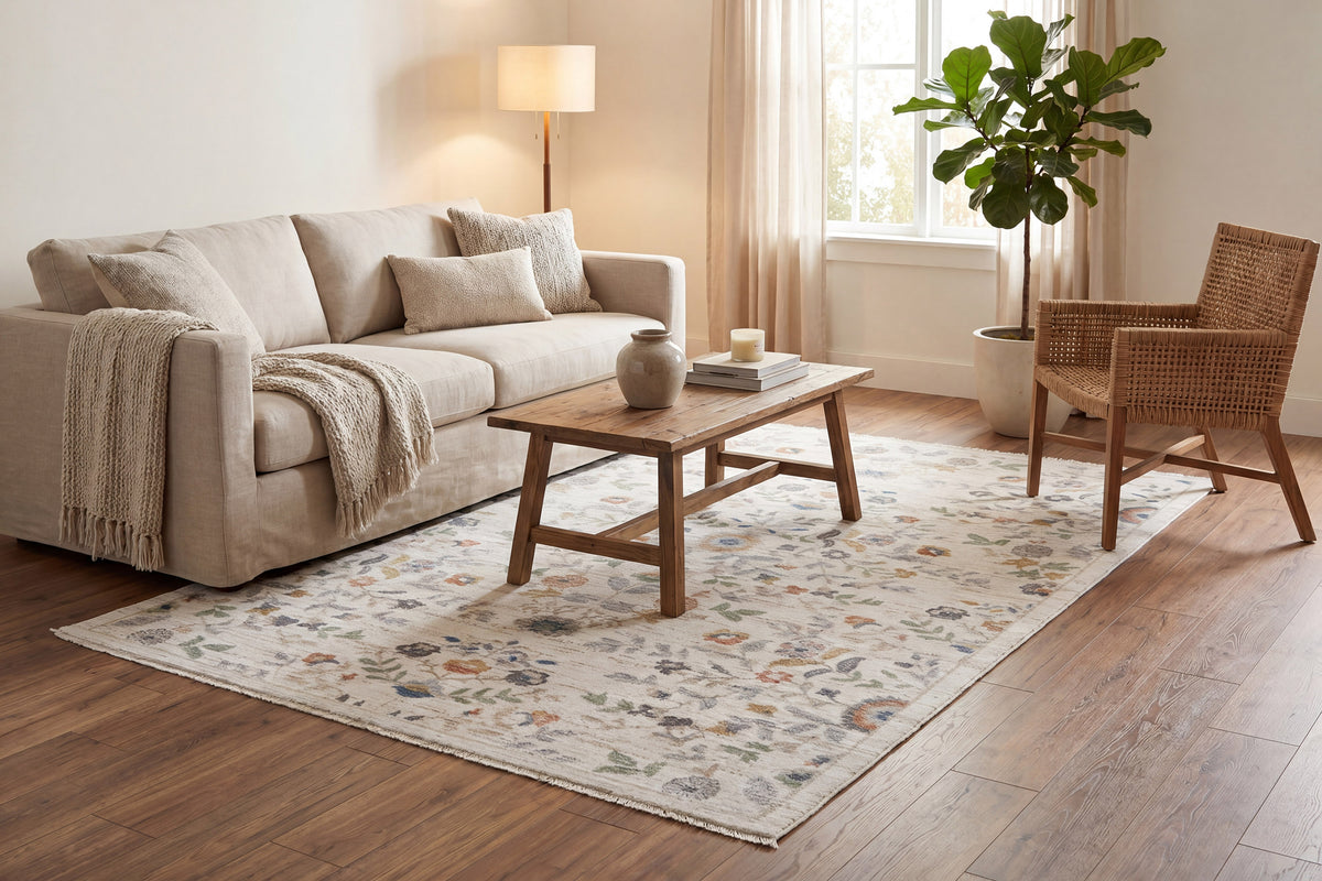 Botanica 13359 Ivory/Multi rug – room scene