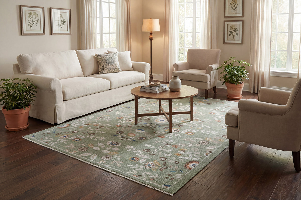 Botanica 13359 Olive/Multi rug – room scene