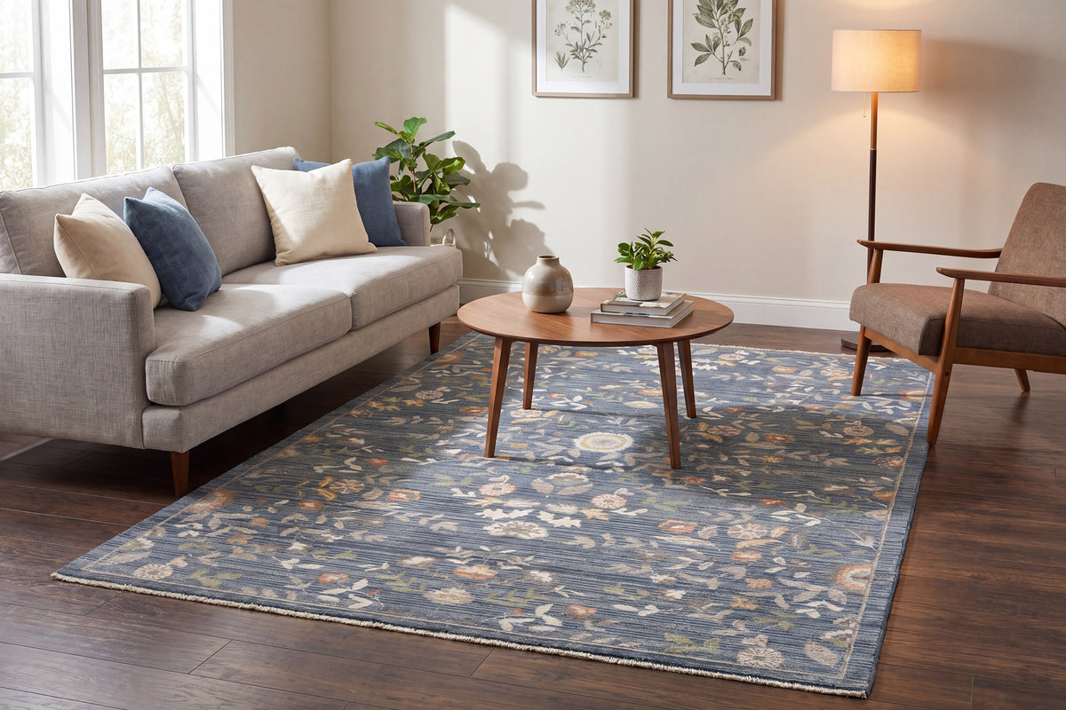 Botanica 13359 Navy/Multi rug – room scene