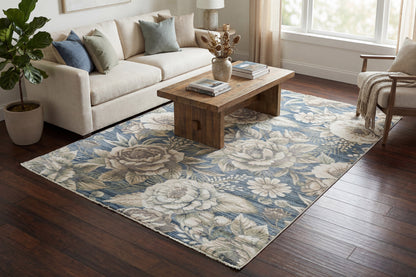 Botanica 13361 Navy/Beige rug – room scene