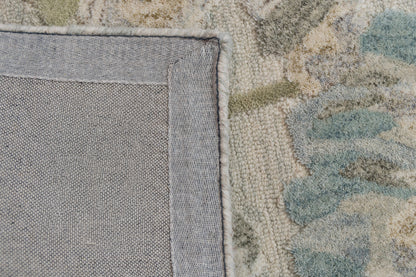 Daisy 9092 Sage/Multi rug – corner detail