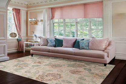 Daisy 9095 Beige/Sage/Rust rug – room scene