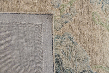 Daisy 9096 Beige/Sage/Blue rug – corner detail