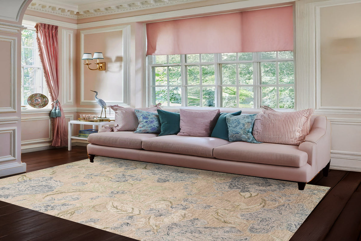 Daisy 9096 Beige/Sage/Blue rug – room scene