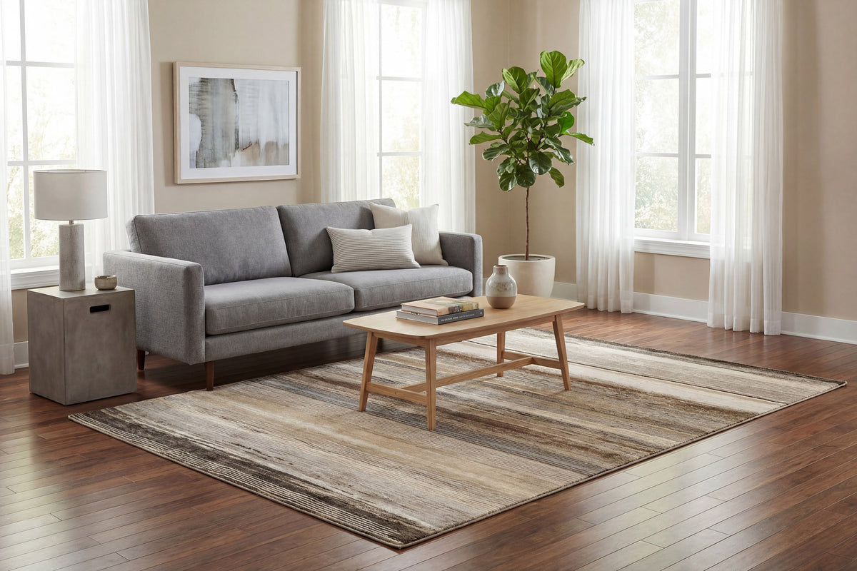 Eclipse 63351 Beige/Brown/Grey rug – room scene
