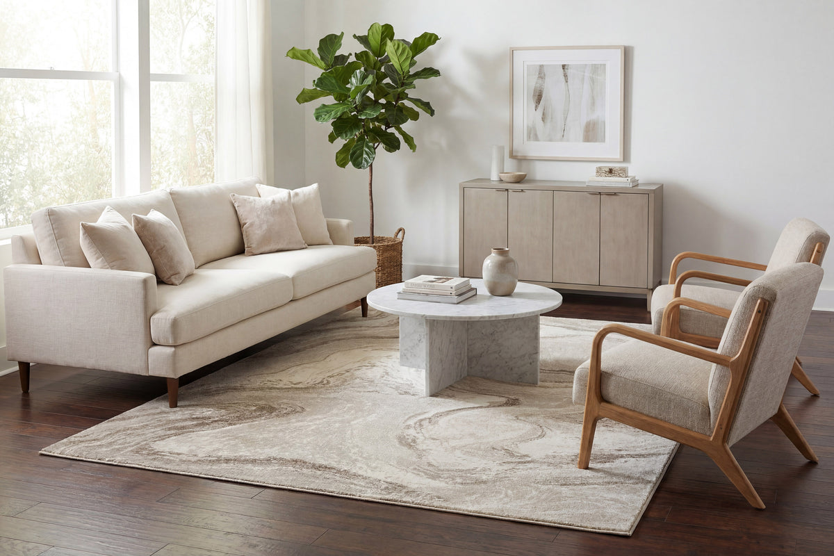 Eclipse 63436 Beige rug – room scene