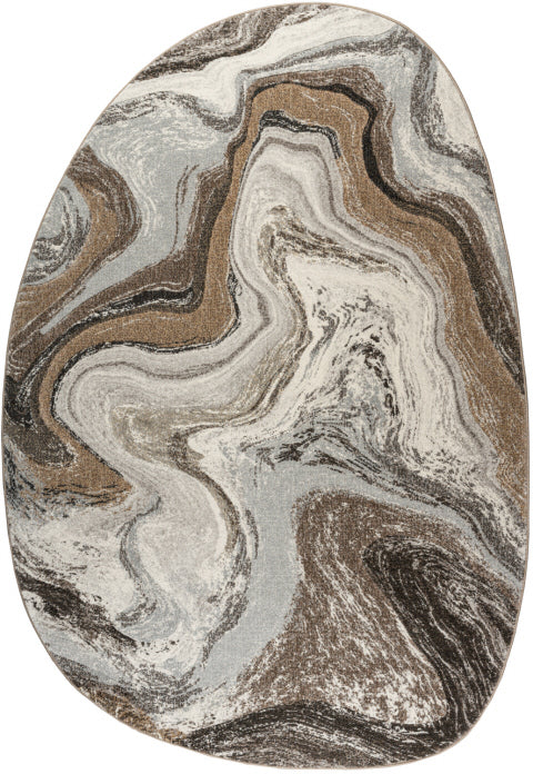 Eclipse 63436 Cream/Mocha rug – pebble