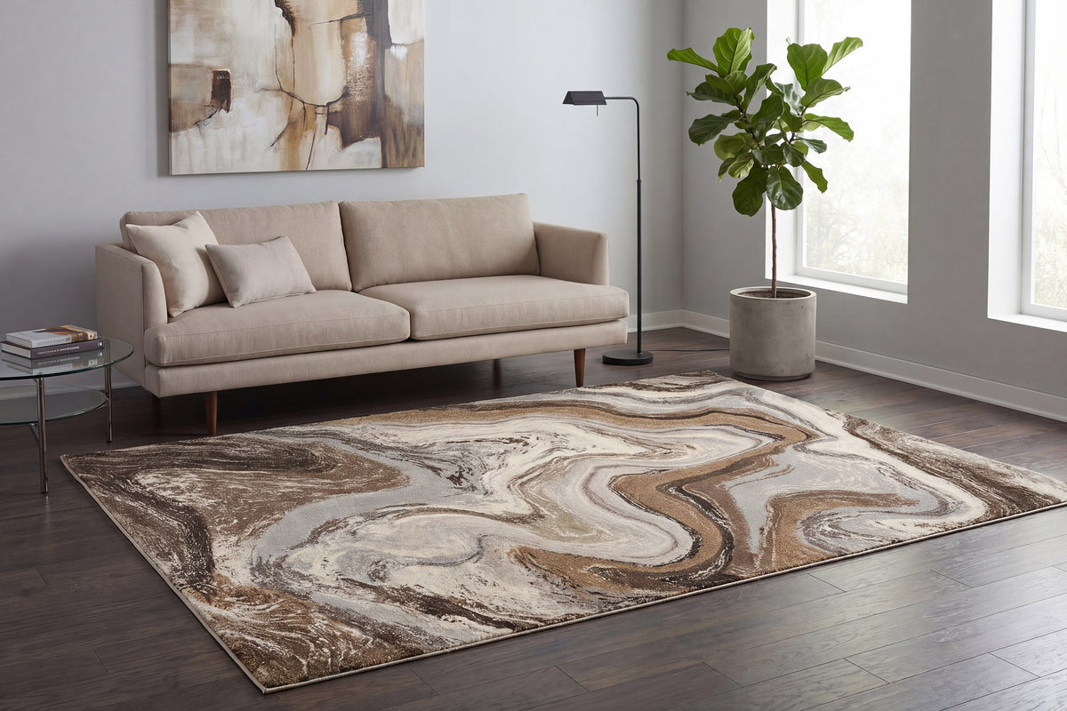 Eclipse 63436 Cream/Mocha rug – room scene