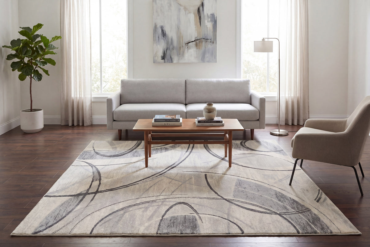 Eclipse 63972 Cream/Grey/Dark Grey rug – room scene