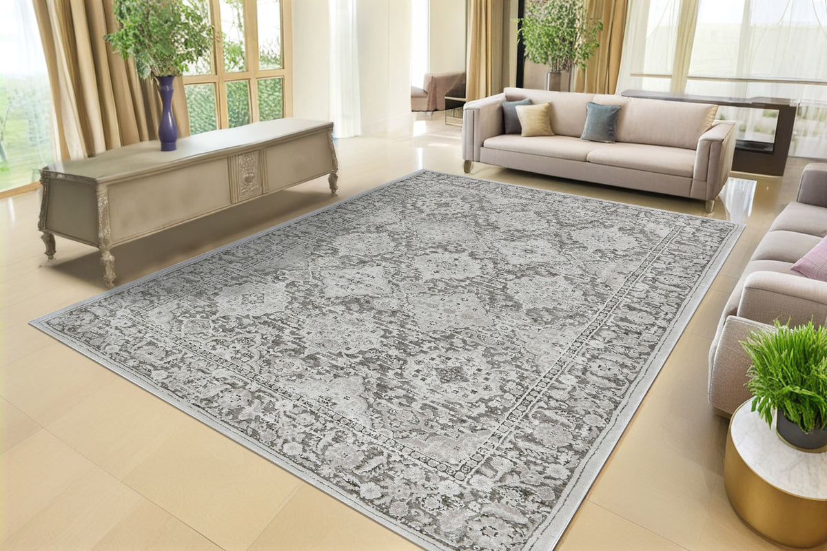 Hamilton 10605 Grey/Dark Grey rug – room scene
