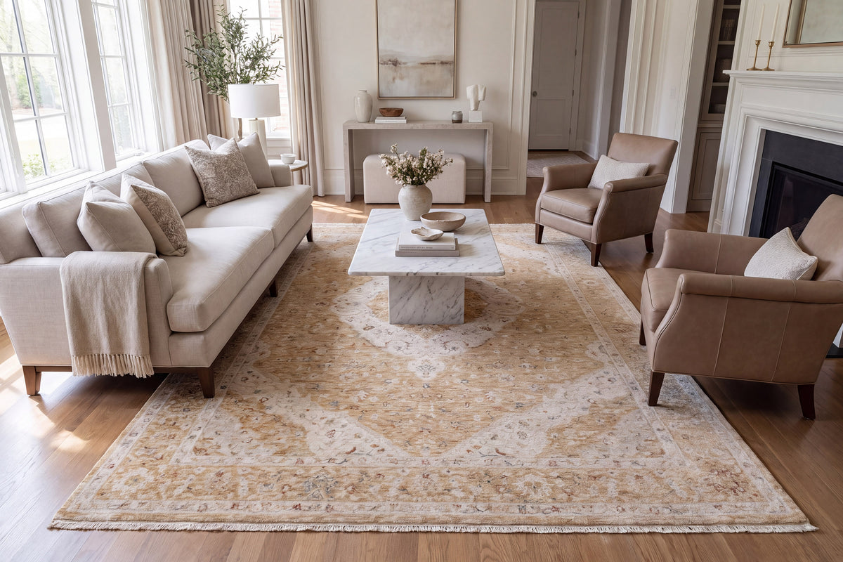 Hudson 1479 Gold/Cream rug – room scene