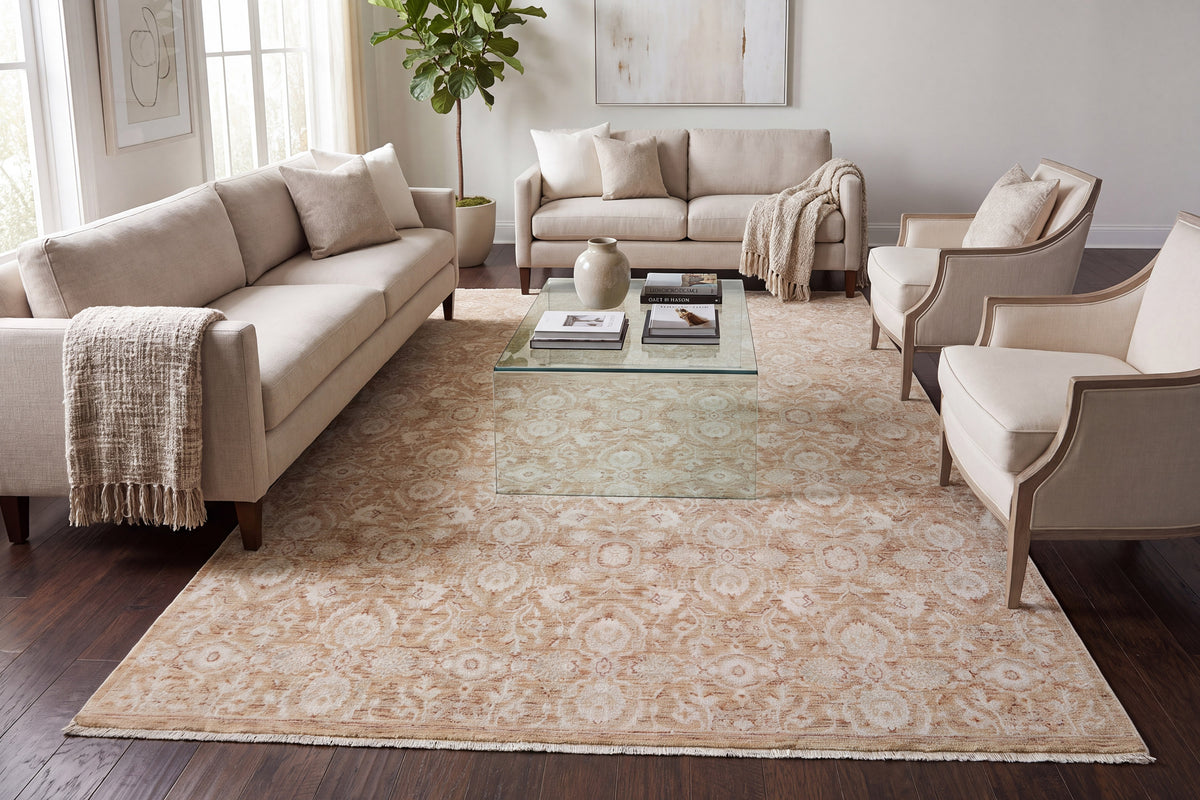 Hudson 1480 Gold/Cream rug – room scene
