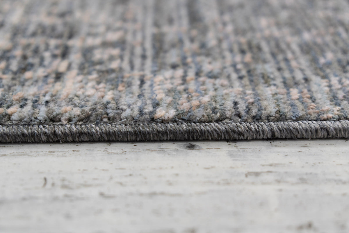 Kyra 13707 Grey/Navy rug – pile detail