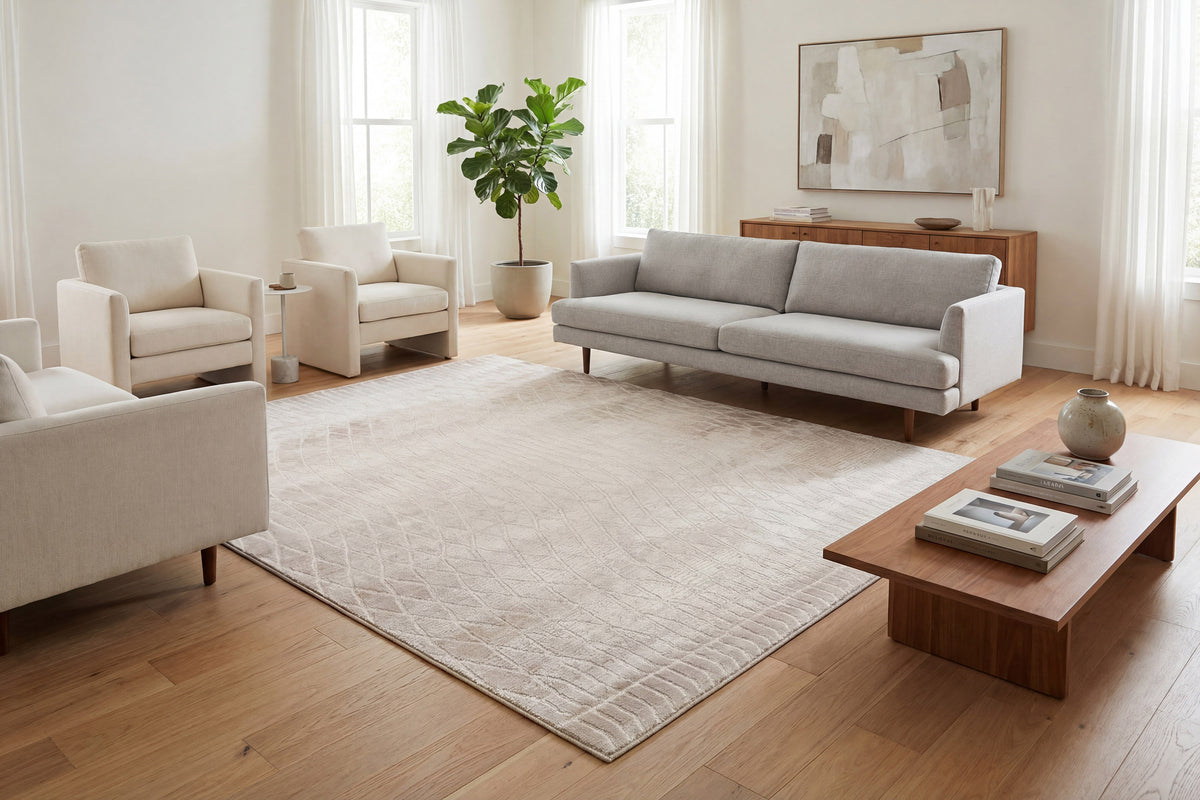 Lazer 12673 Grey rug – room scene