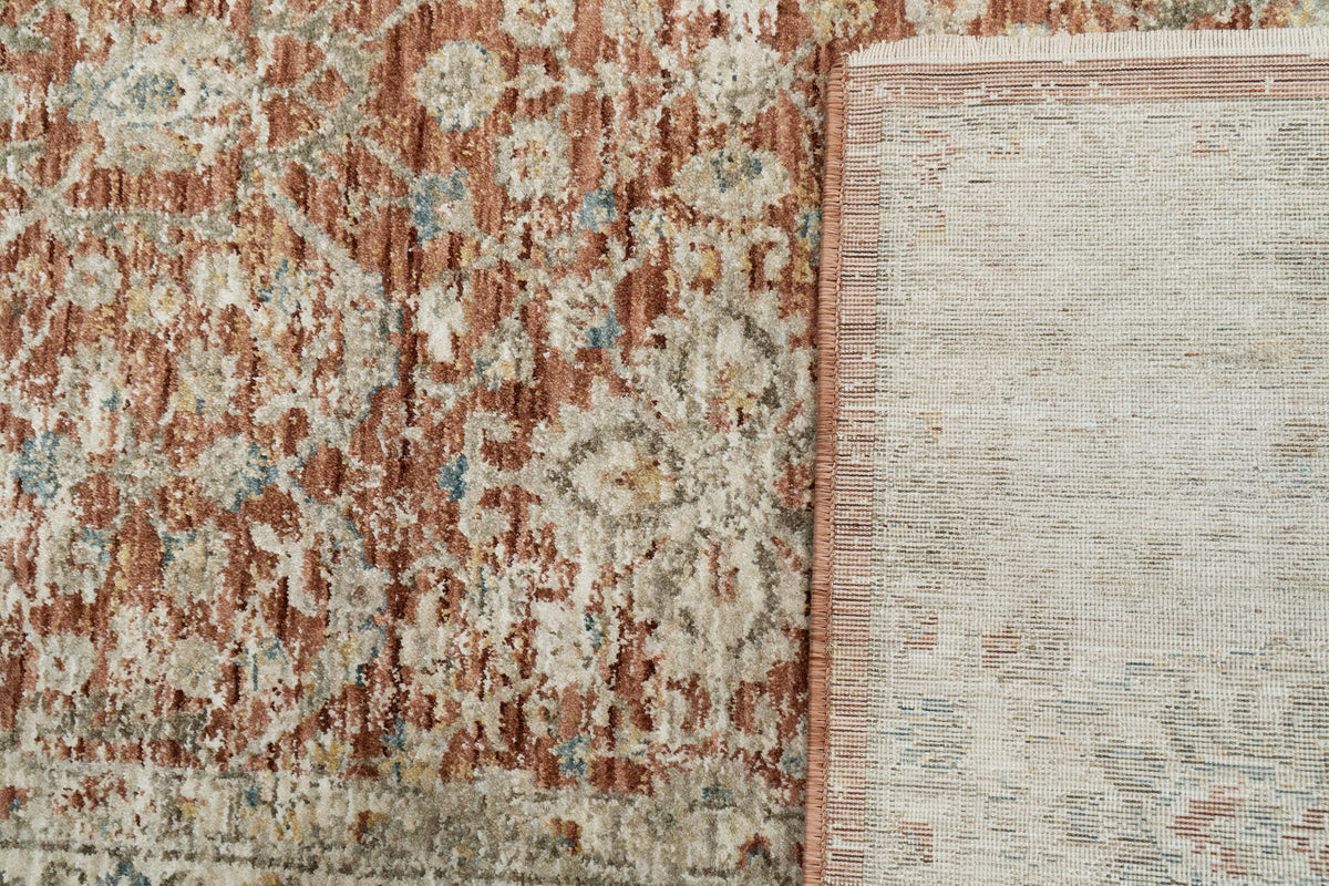 Luminous 17603 Rust/Cream rug – corner detail