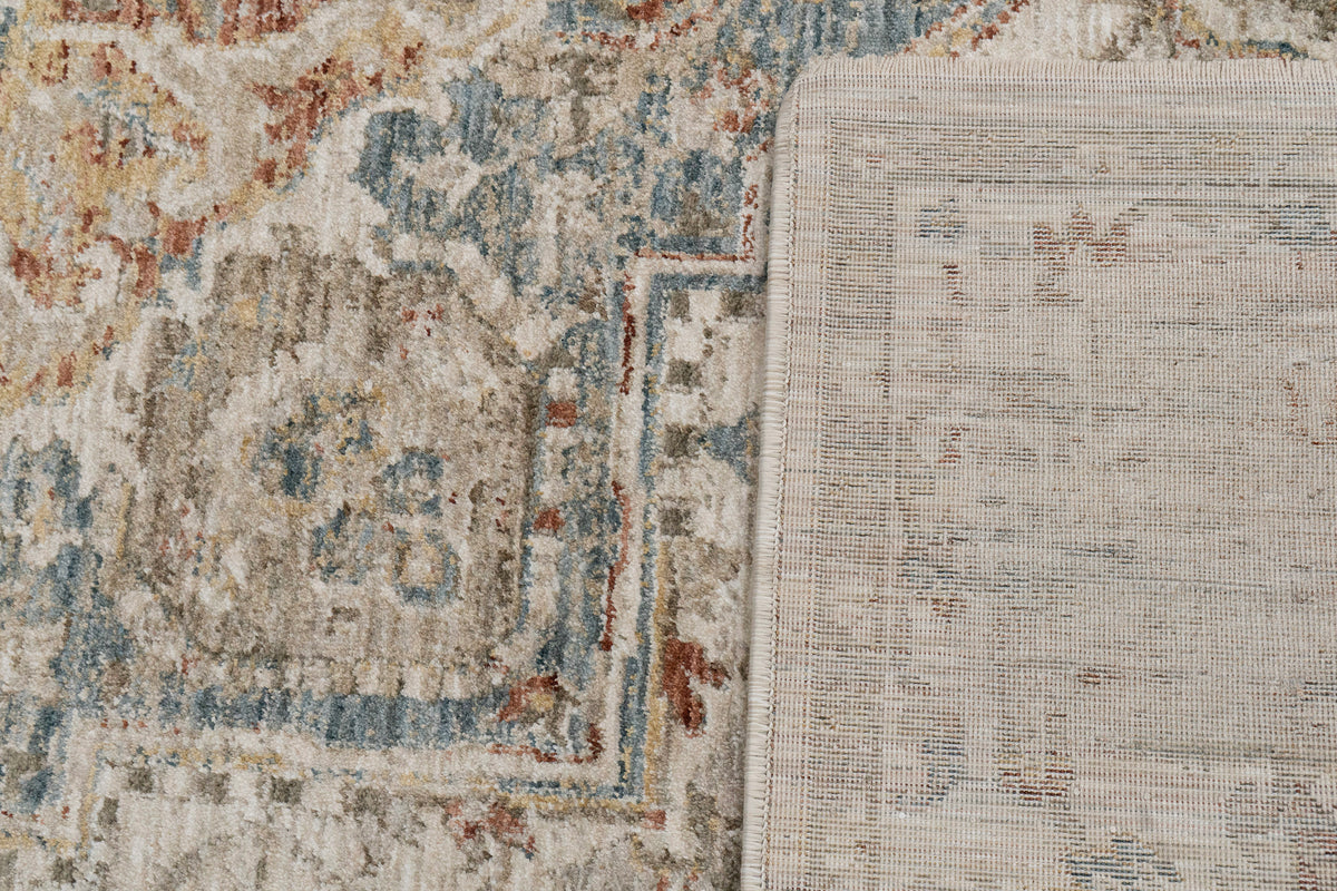 Luminous 17606 Cream/Beige/Navy rug – corner detail