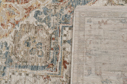 Luminous 17606 Cream/Beige/Navy rug – corner detail
