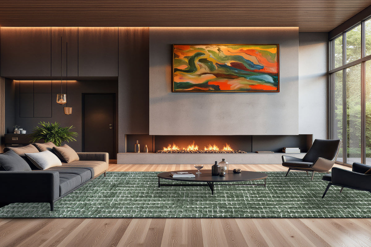 Masai 14002 Sage rug – room scene