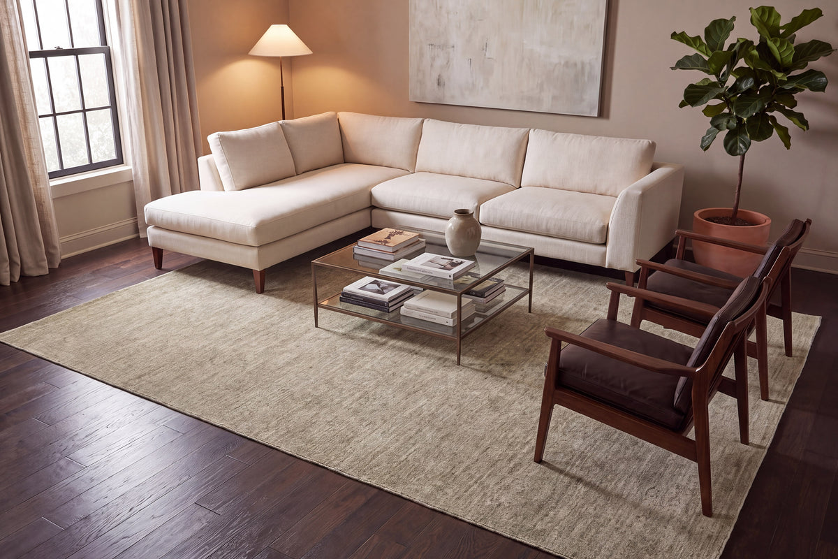 Meadow 17973 Sage/Beige rug – room scene