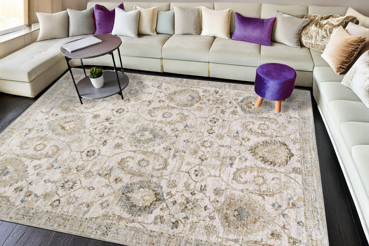 Milano 12500 Grey/Beige/Dark Grey rug – room scene
