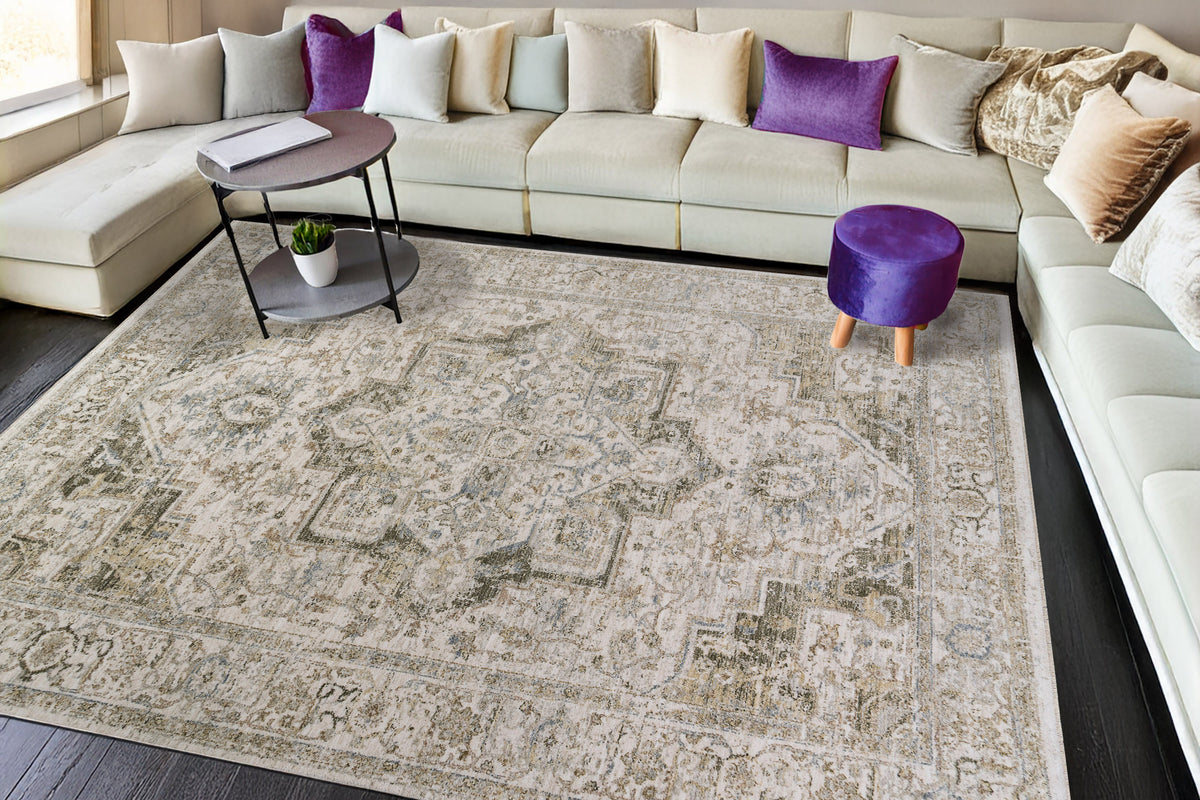 Milano 12501 Grey/Beige rug – room scene