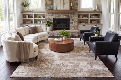 Sequence 18502 Beige/Dark Beige rug – room scene