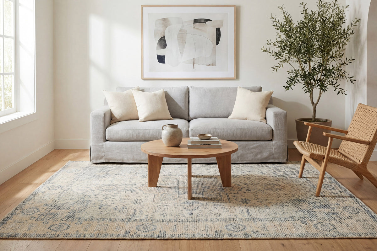 Stefano 15701 Beige/Navy rug – room scene
