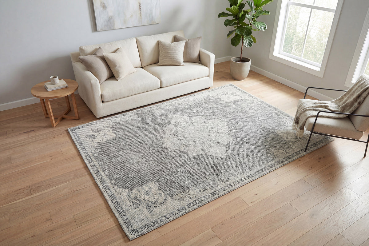 Stefano 15703 Ivory/Grey rug – room scene