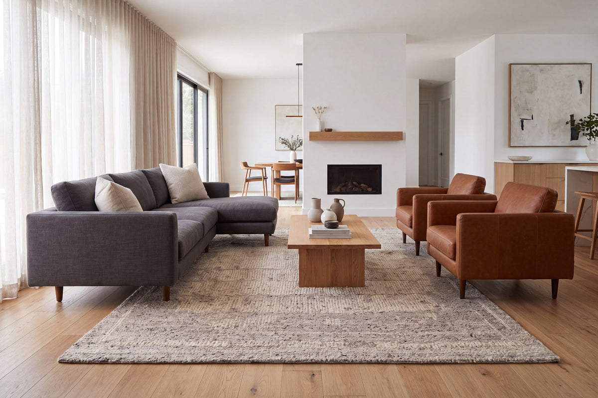 Teak 12800 Taupe rug – room scene