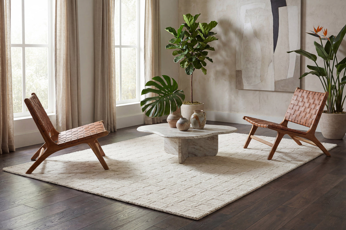 Teak 12801 Ivory rug – room scene