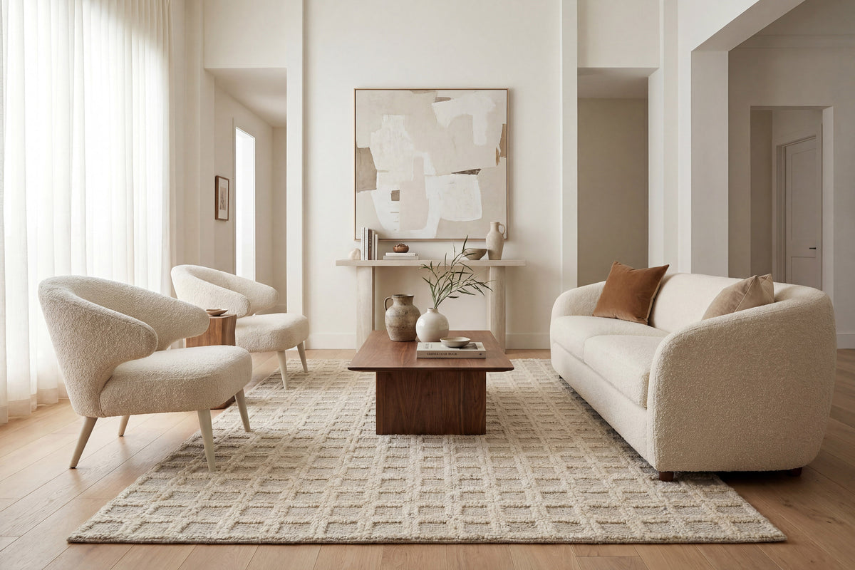 Teak 12801 Cream rug – room scene