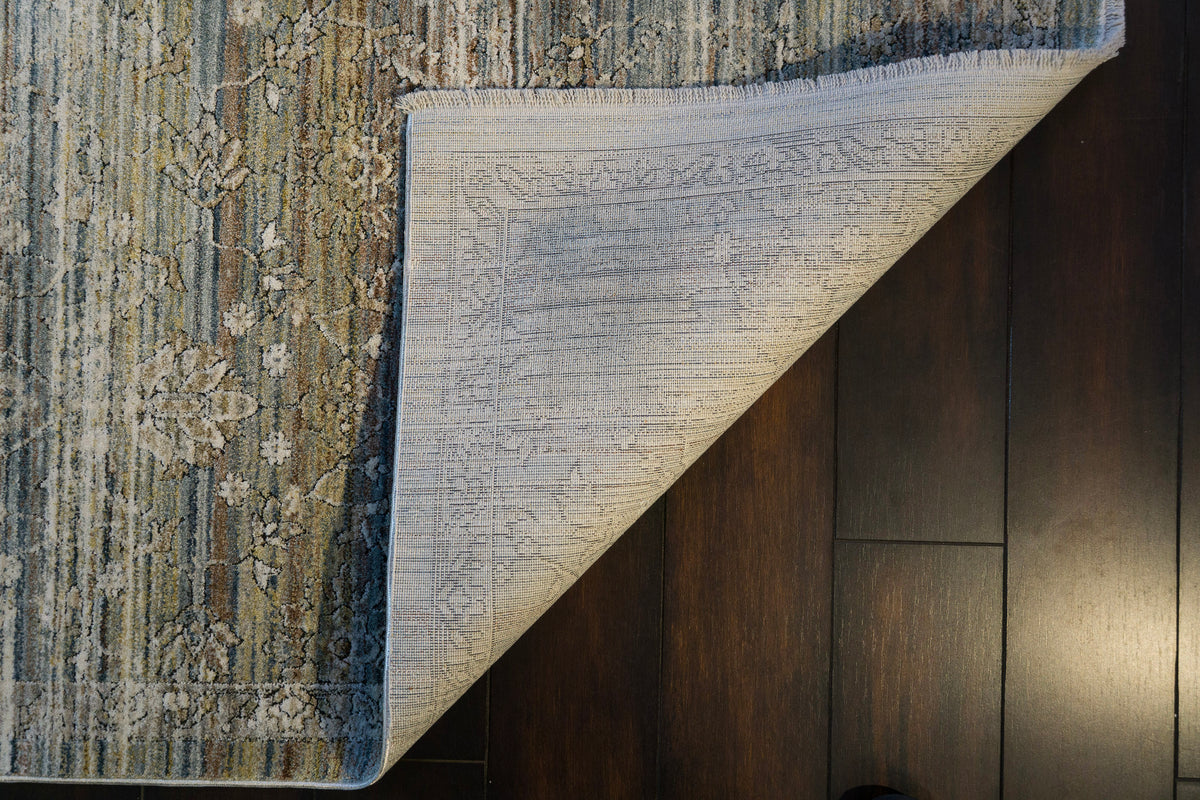 Trevi 13254 Beige/Cream/Blue rug – corner detail