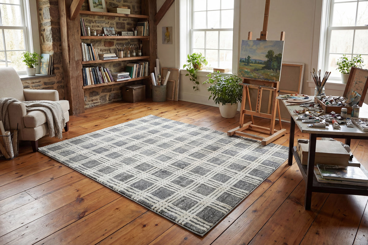 Venedik 17774 Grey rug – room scene