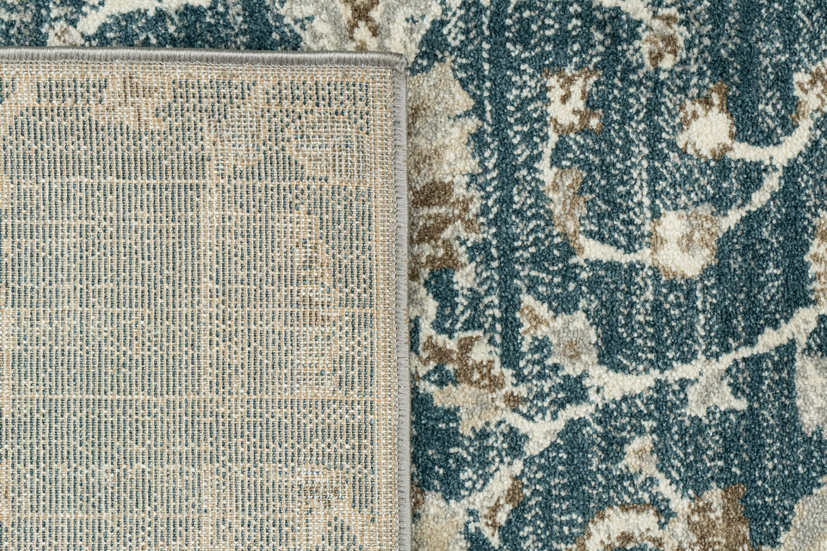 Venedik 17784 Blue/Cream rug – corner detail