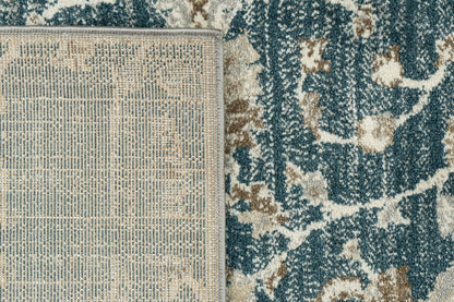Venedik 17784 Blue/Cream rug – corner detail