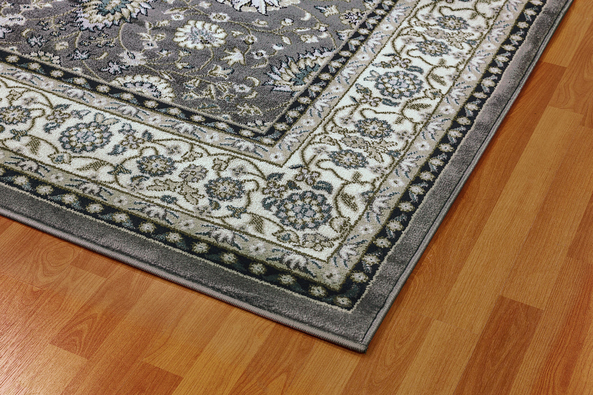 Yazd 2803 Grey/Ivory rug – corner detail