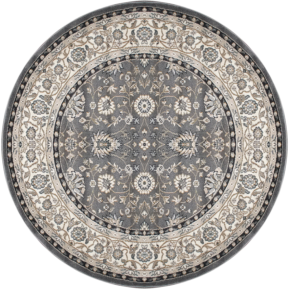 Yazd 2803 Grey/Ivory rug – round
