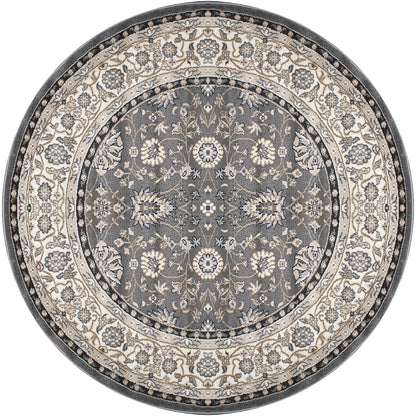 Yazd 2803 Grey/Ivory rug – round
