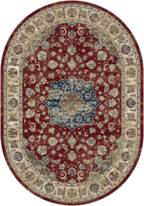 Ancient Garden 57559 Oval Red/Ivory