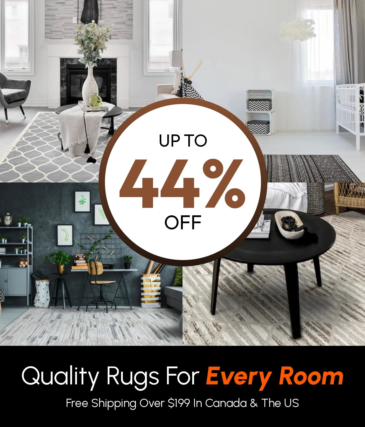 Up to 44% off rugs – quality rugs for every room. Free shipping over $199 in Canada & the US.